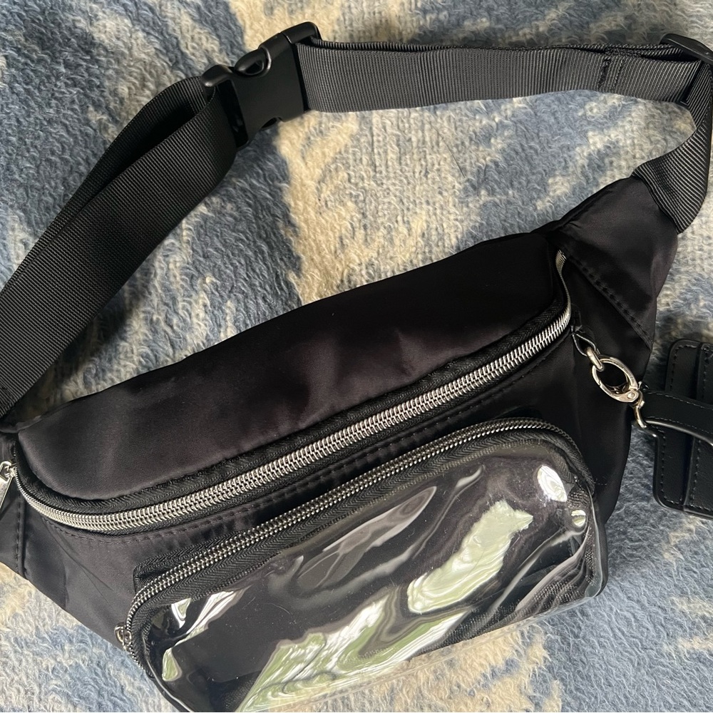 Women’s Black Fanny Pack w/ Clear Pocket